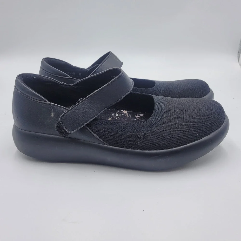 Alegria Black Mary Jane Knit Walking Comfort‎ Shoes Size 37 US 7-7.5 Casual Boho